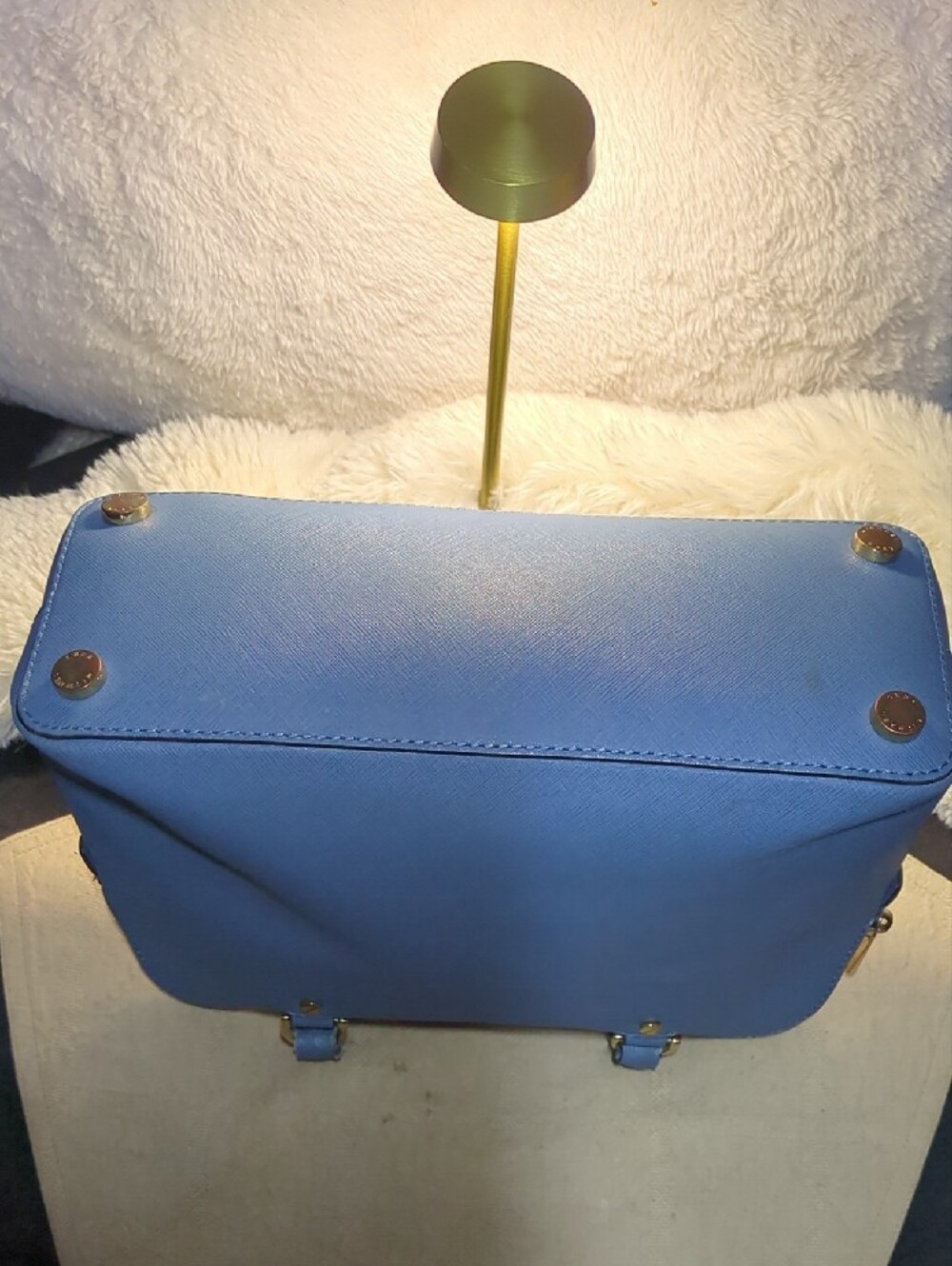 Michael Kors Powder Blue Saffiano Leather Dome Satchel $40 - Picture 3 of 9
